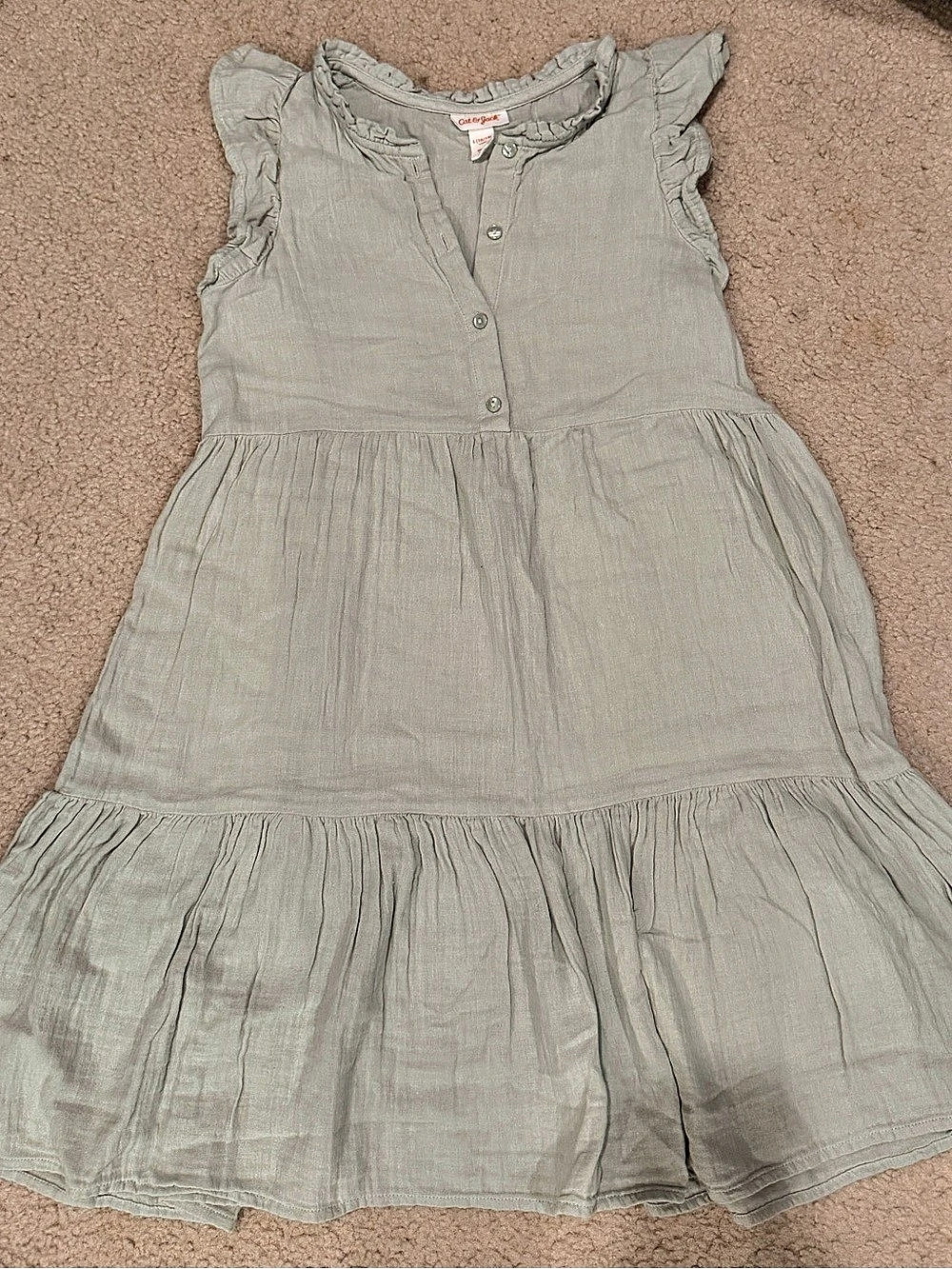 Cat & Jack Girls Sage Green Dress Size 12